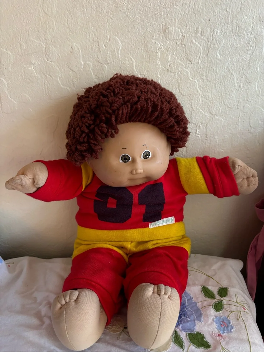 Vintage Cabbage patch Red & Yellow Baby boy Doll